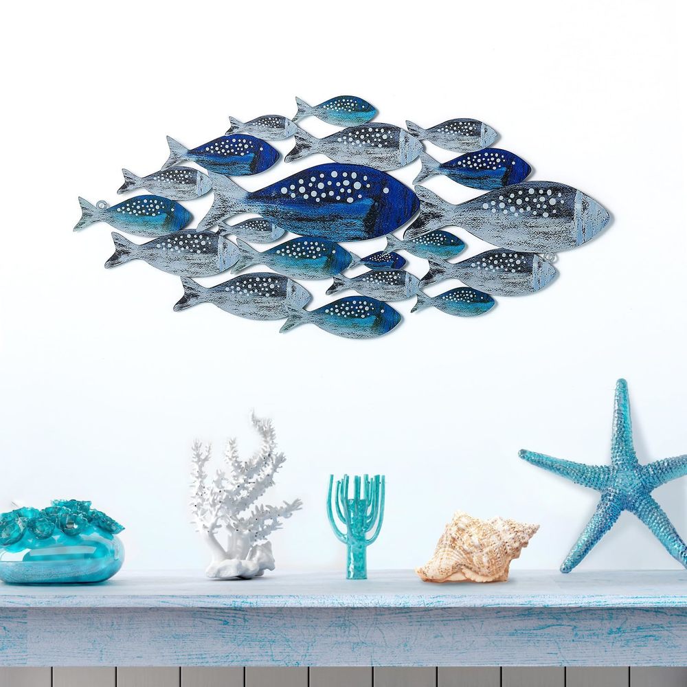 Metal Fish Wall Decor Handcrafted Fish Art Summer Metal Wall Sculpture Marine💫